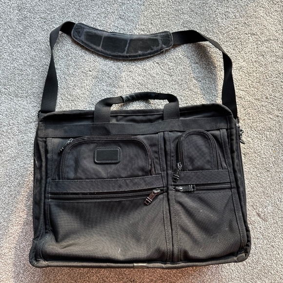 Too many large black canvas travel briefcase laptop tote bag
